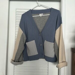 COS color block cashmere cardigan